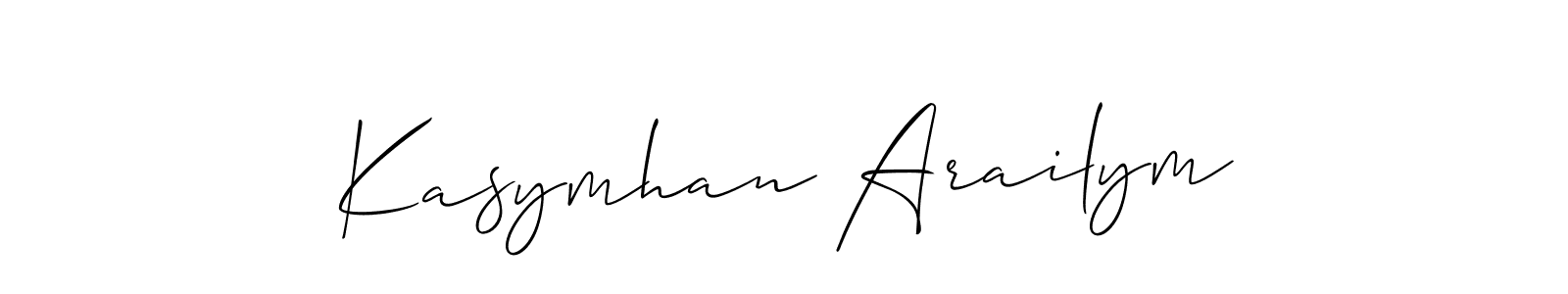 Create a beautiful signature design for name Kasymhan Arailym. With this signature (Allison_Script) fonts, you can make a handwritten signature for free. Kasymhan Arailym signature style 2 images and pictures png