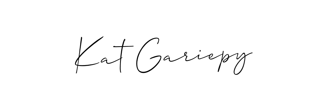 Kat Gariepy stylish signature style. Best Handwritten Sign (Allison_Script) for my name. Handwritten Signature Collection Ideas for my name Kat Gariepy. Kat Gariepy signature style 2 images and pictures png