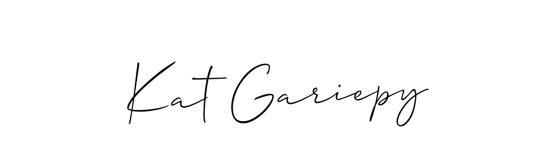 Similarly Allison_Script is the best handwritten signature design. Signature creator online .You can use it as an online autograph creator for name Kat Gariepy. Kat Gariepy signature style 2 images and pictures png