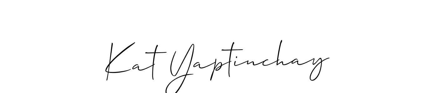 Design your own signature with our free online signature maker. With this signature software, you can create a handwritten (Allison_Script) signature for name Kat Yaptinchay. Kat Yaptinchay signature style 2 images and pictures png