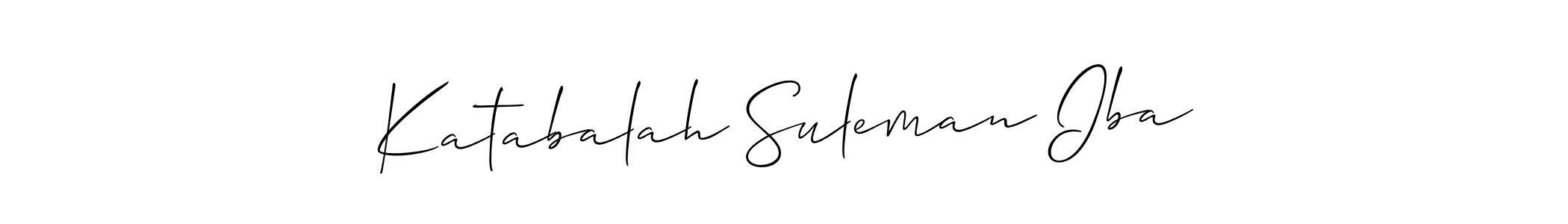 Create a beautiful signature design for name Katabalah Suleman Iba. With this signature (Allison_Script) fonts, you can make a handwritten signature for free. Katabalah Suleman Iba signature style 2 images and pictures png