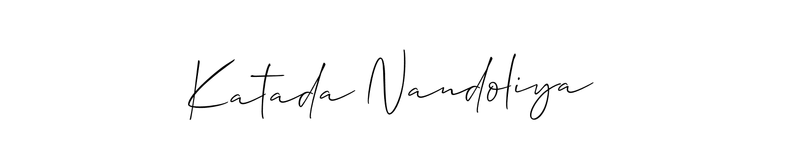 You should practise on your own different ways (Allison_Script) to write your name (Katada Nandoliya) in signature. don't let someone else do it for you. Katada Nandoliya signature style 2 images and pictures png