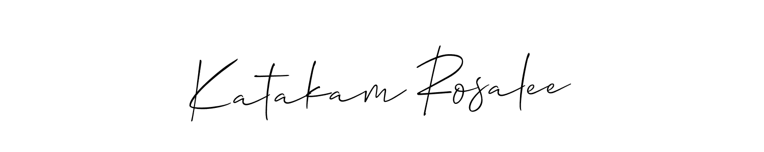 Similarly Allison_Script is the best handwritten signature design. Signature creator online .You can use it as an online autograph creator for name Katakam Rosalee. Katakam Rosalee signature style 2 images and pictures png