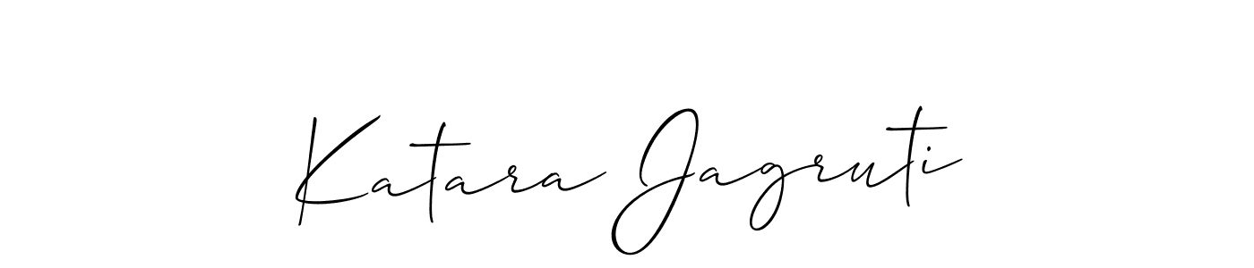 Make a beautiful signature design for name Katara Jagruti. With this signature (Allison_Script) style, you can create a handwritten signature for free. Katara Jagruti signature style 2 images and pictures png