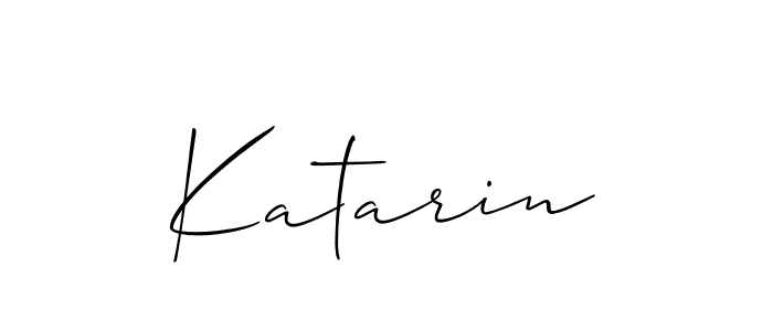 Design your own signature with our free online signature maker. With this signature software, you can create a handwritten (Allison_Script) signature for name Katarin. Katarin signature style 2 images and pictures png