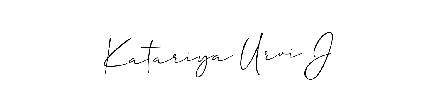 Make a short Katariya Urvi J signature style. Manage your documents anywhere anytime using Allison_Script. Create and add eSignatures, submit forms, share and send files easily. Katariya Urvi J signature style 2 images and pictures png