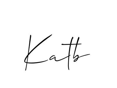 How to make Katb signature? Allison_Script is a professional autograph style. Create handwritten signature for Katb name. Katb signature style 2 images and pictures png