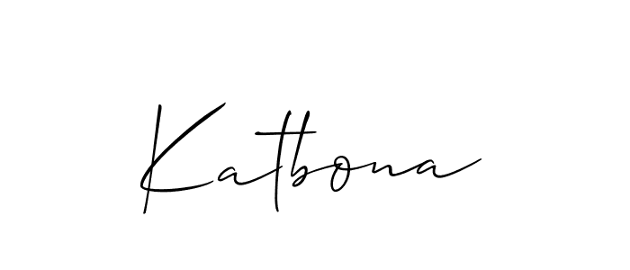 Make a beautiful signature design for name Katbona. With this signature (Allison_Script) style, you can create a handwritten signature for free. Katbona signature style 2 images and pictures png