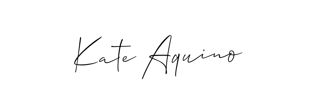 Make a beautiful signature design for name Kate Aquino. With this signature (Allison_Script) style, you can create a handwritten signature for free. Kate Aquino signature style 2 images and pictures png