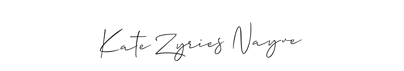 Kate Zyries Nayve stylish signature style. Best Handwritten Sign (Allison_Script) for my name. Handwritten Signature Collection Ideas for my name Kate Zyries Nayve. Kate Zyries Nayve signature style 2 images and pictures png