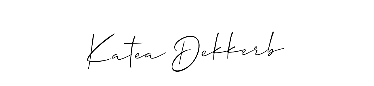 How to make Katea Dekkerb name signature. Use Allison_Script style for creating short signs online. This is the latest handwritten sign. Katea Dekkerb signature style 2 images and pictures png