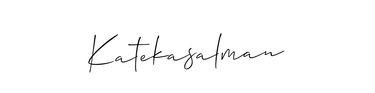 How to Draw Katekasalman signature style? Allison_Script is a latest design signature styles for name Katekasalman. Katekasalman signature style 2 images and pictures png