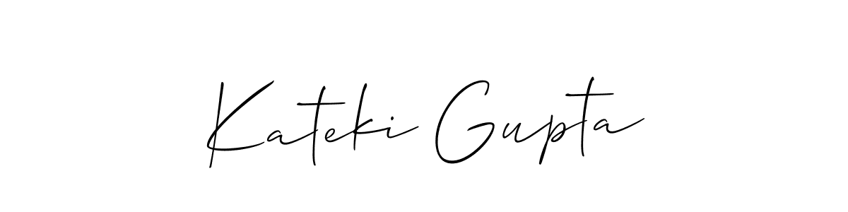 Allison_Script is a professional signature style that is perfect for those who want to add a touch of class to their signature. It is also a great choice for those who want to make their signature more unique. Get Kateki Gupta name to fancy signature for free. Kateki Gupta signature style 2 images and pictures png
