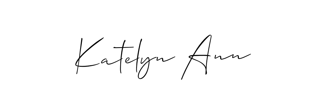 The best way (Allison_Script) to make a short signature is to pick only two or three words in your name. The name Katelyn Ann include a total of six letters. For converting this name. Katelyn Ann signature style 2 images and pictures png