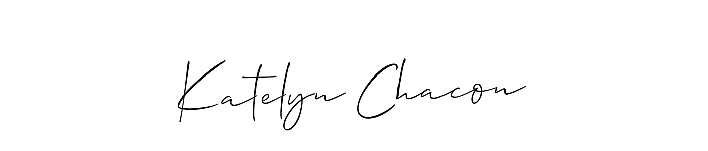 The best way (Allison_Script) to make a short signature is to pick only two or three words in your name. The name Katelyn Chacon include a total of six letters. For converting this name. Katelyn Chacon signature style 2 images and pictures png