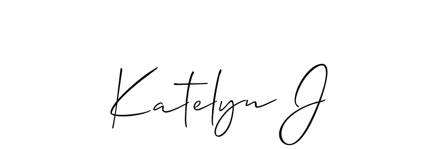 How to make Katelyn J name signature. Use Allison_Script style for creating short signs online. This is the latest handwritten sign. Katelyn J signature style 2 images and pictures png