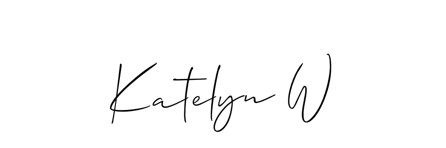 How to make Katelyn W signature? Allison_Script is a professional autograph style. Create handwritten signature for Katelyn W name. Katelyn W signature style 2 images and pictures png