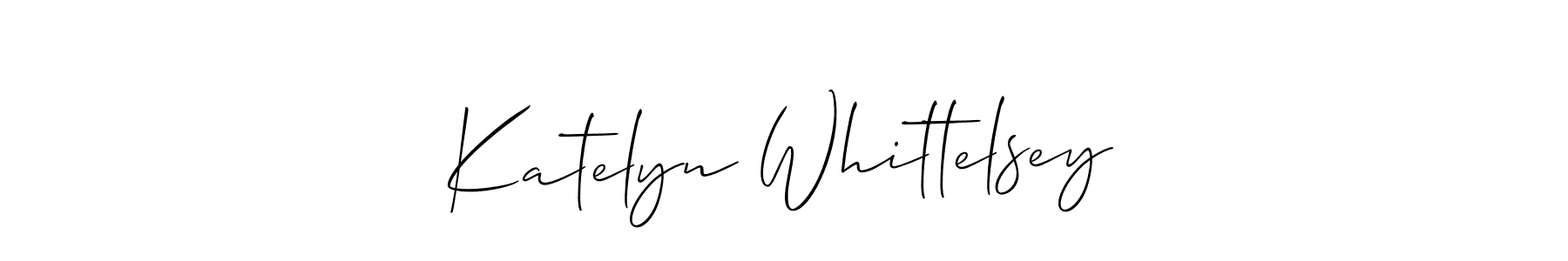 if you are searching for the best signature style for your name Katelyn Whittelsey. so please give up your signature search. here we have designed multiple signature styles  using Allison_Script. Katelyn Whittelsey signature style 2 images and pictures png