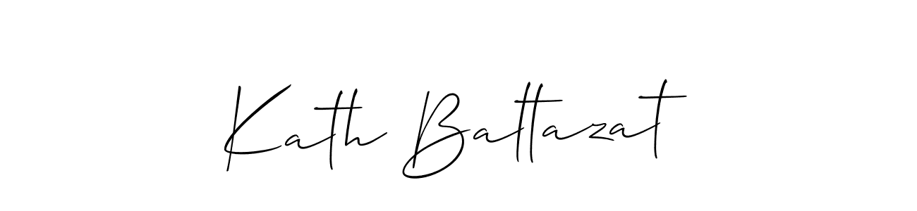 Make a short Kath Baltazat signature style. Manage your documents anywhere anytime using Allison_Script. Create and add eSignatures, submit forms, share and send files easily. Kath Baltazat signature style 2 images and pictures png