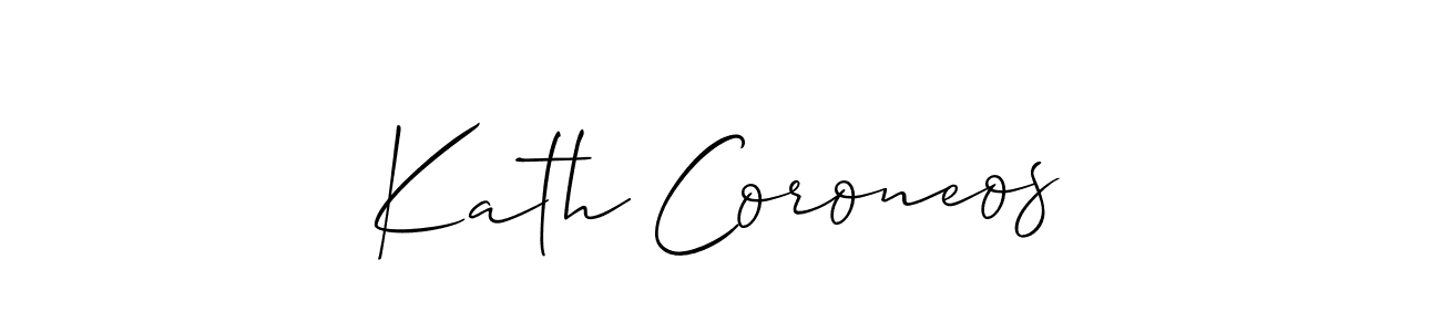 Create a beautiful signature design for name Kath Coroneos. With this signature (Allison_Script) fonts, you can make a handwritten signature for free. Kath Coroneos signature style 2 images and pictures png