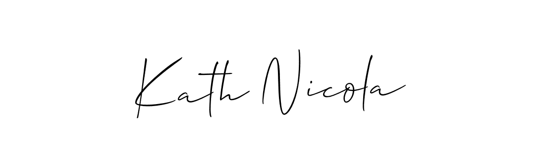Similarly Allison_Script is the best handwritten signature design. Signature creator online .You can use it as an online autograph creator for name Kath Nicola. Kath Nicola signature style 2 images and pictures png