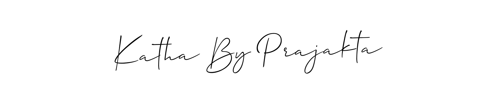 if you are searching for the best signature style for your name Katha By Prajakta. so please give up your signature search. here we have designed multiple signature styles  using Allison_Script. Katha By Prajakta signature style 2 images and pictures png