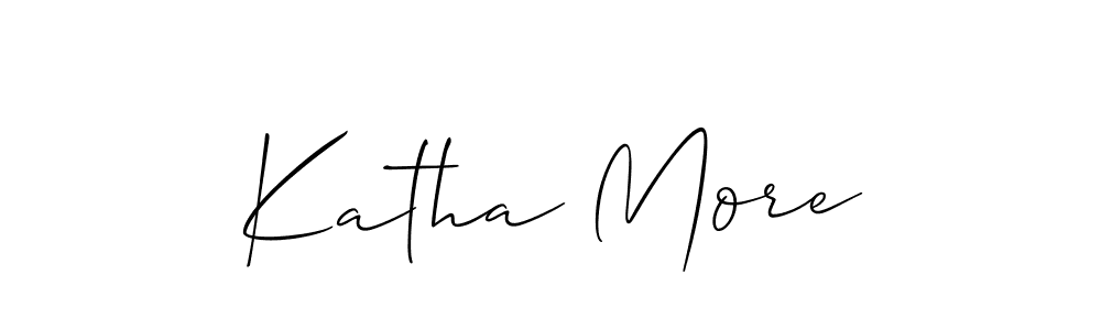 Use a signature maker to create a handwritten signature online. With this signature software, you can design (Allison_Script) your own signature for name Katha More. Katha More signature style 2 images and pictures png