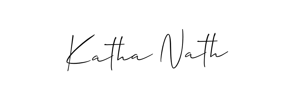 How to make Katha Nath name signature. Use Allison_Script style for creating short signs online. This is the latest handwritten sign. Katha Nath signature style 2 images and pictures png