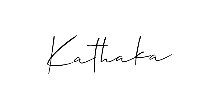 Create a beautiful signature design for name Kathaka. With this signature (Allison_Script) fonts, you can make a handwritten signature for free. Kathaka signature style 2 images and pictures png