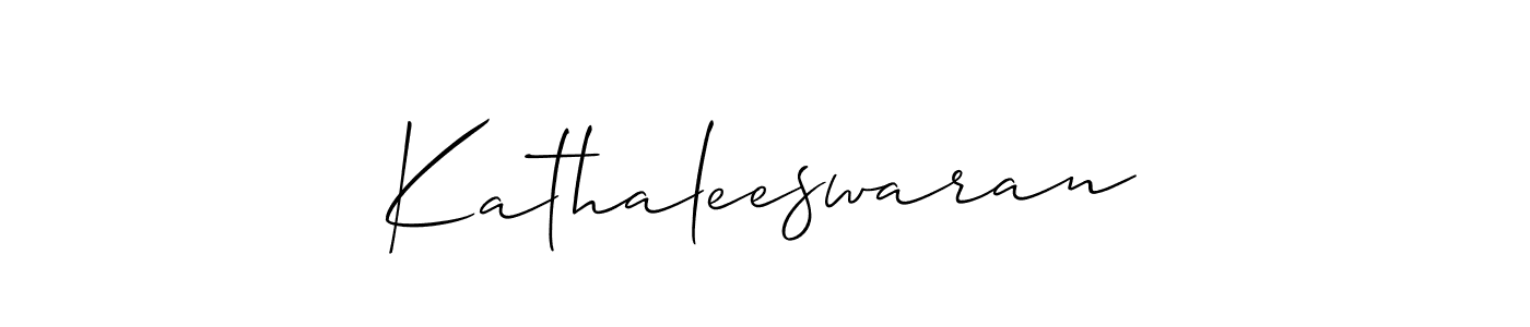 How to make Kathaleeswaran name signature. Use Allison_Script style for creating short signs online. This is the latest handwritten sign. Kathaleeswaran signature style 2 images and pictures png