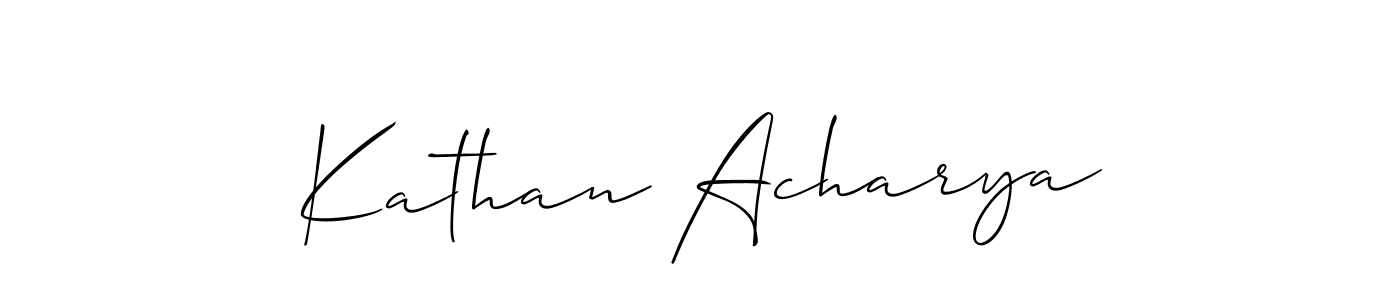 Also we have Kathan Acharya name is the best signature style. Create professional handwritten signature collection using Allison_Script autograph style. Kathan Acharya signature style 2 images and pictures png