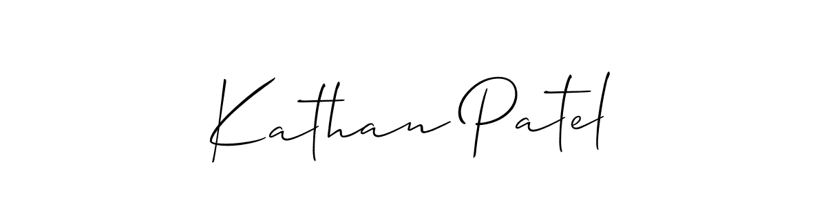 Make a beautiful signature design for name Kathan Patel. With this signature (Allison_Script) style, you can create a handwritten signature for free. Kathan Patel signature style 2 images and pictures png