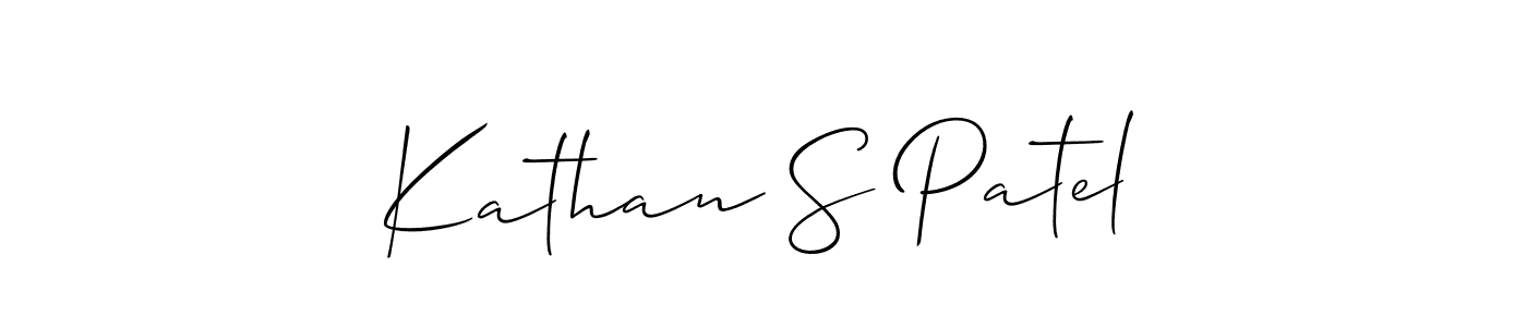 How to make Kathan S Patel name signature. Use Allison_Script style for creating short signs online. This is the latest handwritten sign. Kathan S Patel signature style 2 images and pictures png
