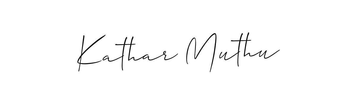 Create a beautiful signature design for name Kathar Muthu. With this signature (Allison_Script) fonts, you can make a handwritten signature for free. Kathar Muthu signature style 2 images and pictures png
