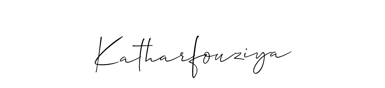 How to Draw Katharfouziya signature style? Allison_Script is a latest design signature styles for name Katharfouziya. Katharfouziya signature style 2 images and pictures png