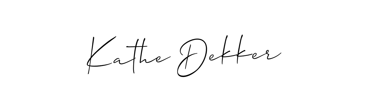 Allison_Script is a professional signature style that is perfect for those who want to add a touch of class to their signature. It is also a great choice for those who want to make their signature more unique. Get Kathe Dekker name to fancy signature for free. Kathe Dekker signature style 2 images and pictures png