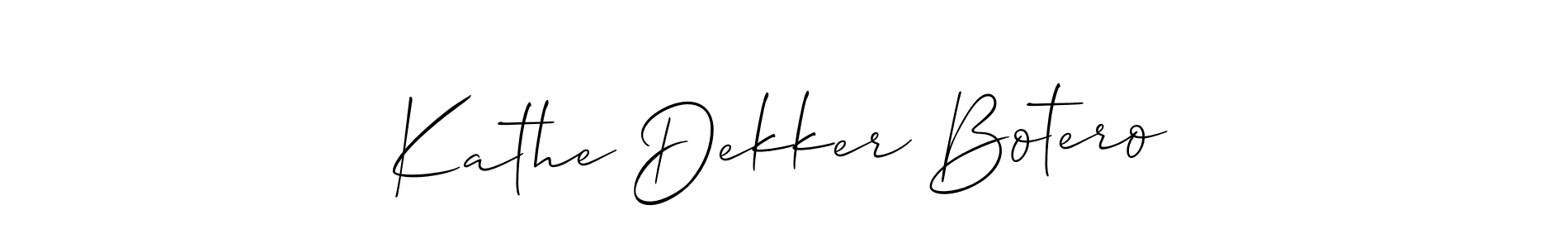 Also You can easily find your signature by using the search form. We will create Kathe Dekker Botero name handwritten signature images for you free of cost using Allison_Script sign style. Kathe Dekker Botero signature style 2 images and pictures png