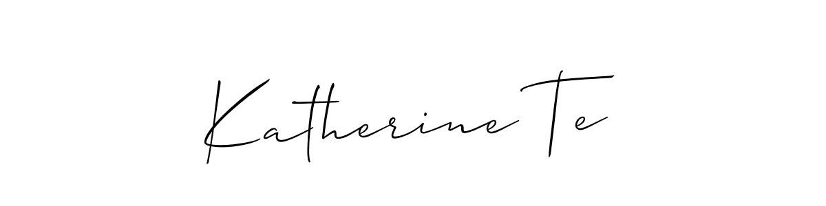 Also You can easily find your signature by using the search form. We will create Katherine Te name handwritten signature images for you free of cost using Allison_Script sign style. Katherine Te signature style 2 images and pictures png