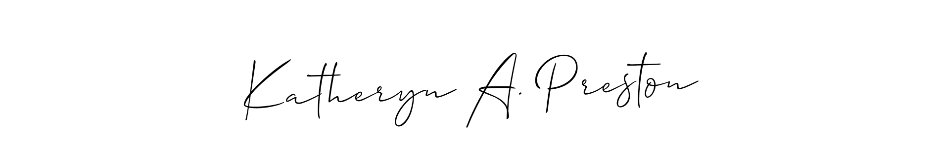 Use a signature maker to create a handwritten signature online. With this signature software, you can design (Allison_Script) your own signature for name Katheryn A. Preston. Katheryn A. Preston signature style 2 images and pictures png