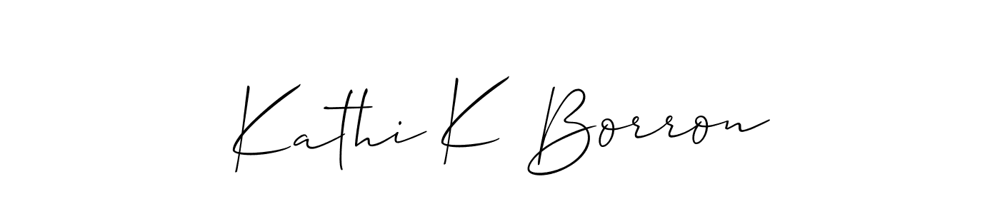 Kathi K Borron stylish signature style. Best Handwritten Sign (Allison_Script) for my name. Handwritten Signature Collection Ideas for my name Kathi K Borron. Kathi K Borron signature style 2 images and pictures png