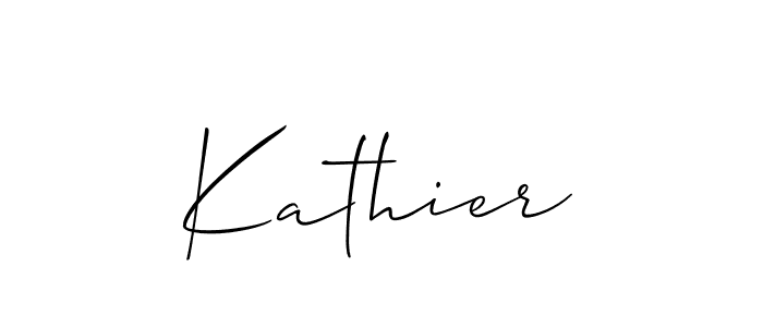 Create a beautiful signature design for name Kathier. With this signature (Allison_Script) fonts, you can make a handwritten signature for free. Kathier signature style 2 images and pictures png