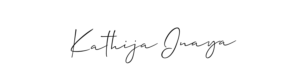 Allison_Script is a professional signature style that is perfect for those who want to add a touch of class to their signature. It is also a great choice for those who want to make their signature more unique. Get Kathija Inaya name to fancy signature for free. Kathija Inaya signature style 2 images and pictures png