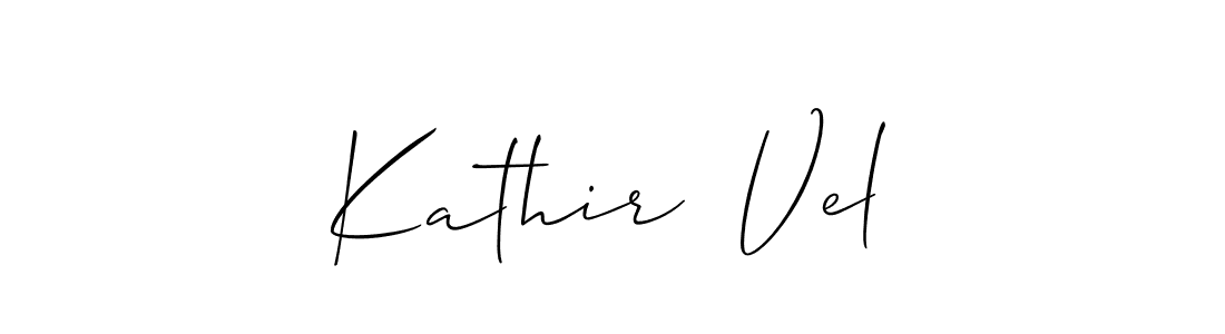 Make a beautiful signature design for name Kathir  Vel. With this signature (Allison_Script) style, you can create a handwritten signature for free. Kathir  Vel signature style 2 images and pictures png