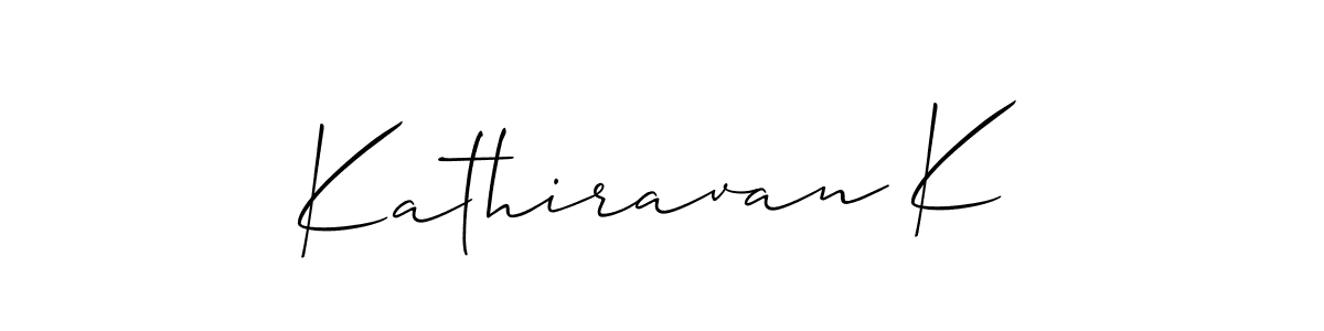 Best and Professional Signature Style for Kathiravan K. Allison_Script Best Signature Style Collection. Kathiravan K signature style 2 images and pictures png