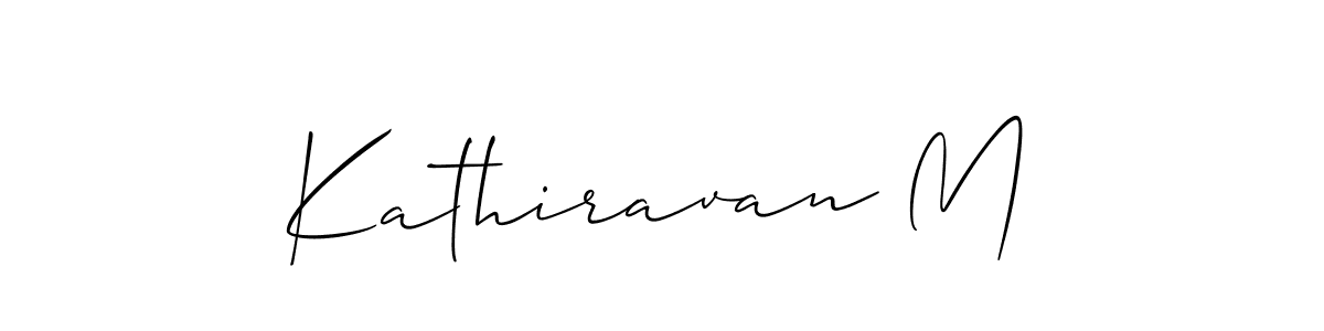 The best way (Allison_Script) to make a short signature is to pick only two or three words in your name. The name Kathiravan M include a total of six letters. For converting this name. Kathiravan M signature style 2 images and pictures png