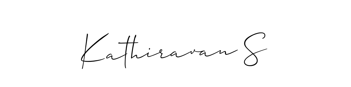 How to make Kathiravan S signature? Allison_Script is a professional autograph style. Create handwritten signature for Kathiravan S name. Kathiravan S signature style 2 images and pictures png