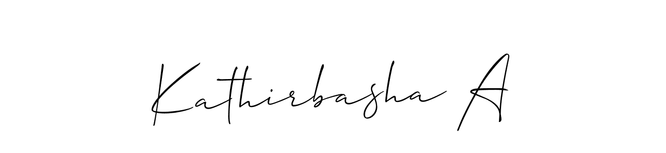 It looks lik you need a new signature style for name Kathirbasha A. Design unique handwritten (Allison_Script) signature with our free signature maker in just a few clicks. Kathirbasha A signature style 2 images and pictures png