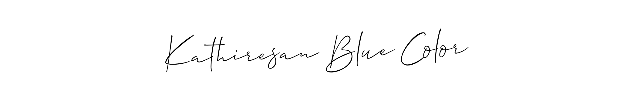 How to make Kathiresan Blue Color name signature. Use Allison_Script style for creating short signs online. This is the latest handwritten sign. Kathiresan Blue Color signature style 2 images and pictures png