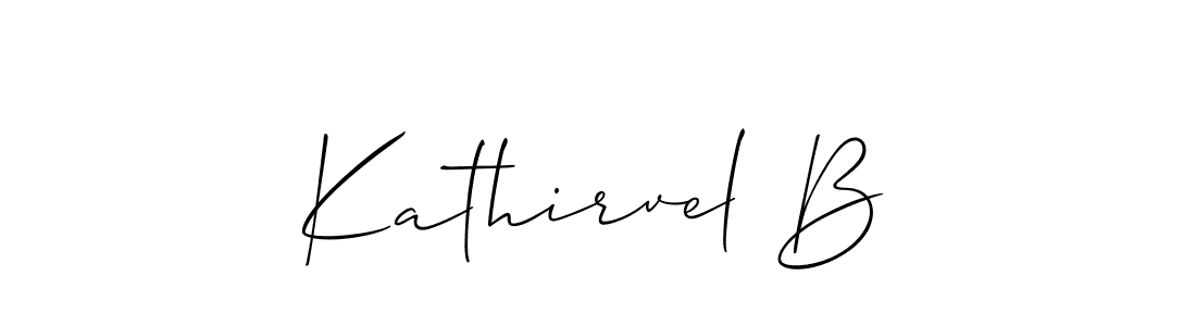 The best way (Allison_Script) to make a short signature is to pick only two or three words in your name. The name Kathirvel B include a total of six letters. For converting this name. Kathirvel B signature style 2 images and pictures png