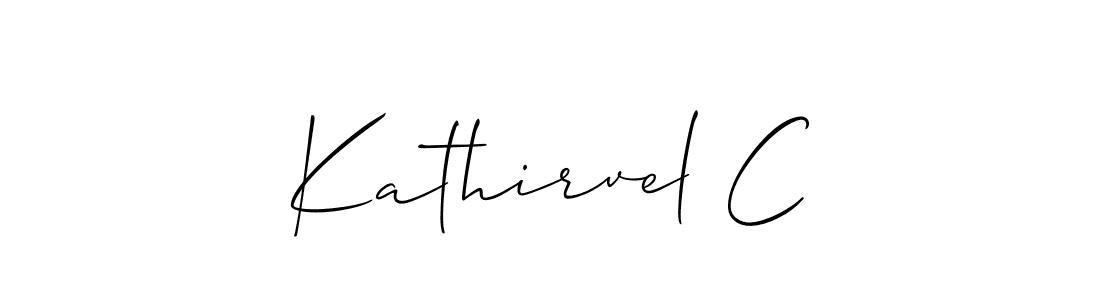 How to make Kathirvel C signature? Allison_Script is a professional autograph style. Create handwritten signature for Kathirvel C name. Kathirvel C signature style 2 images and pictures png